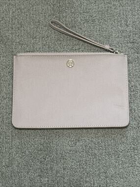 Lululemon light pink Goody Bag leather clutch wristlet wallet pouch purse.